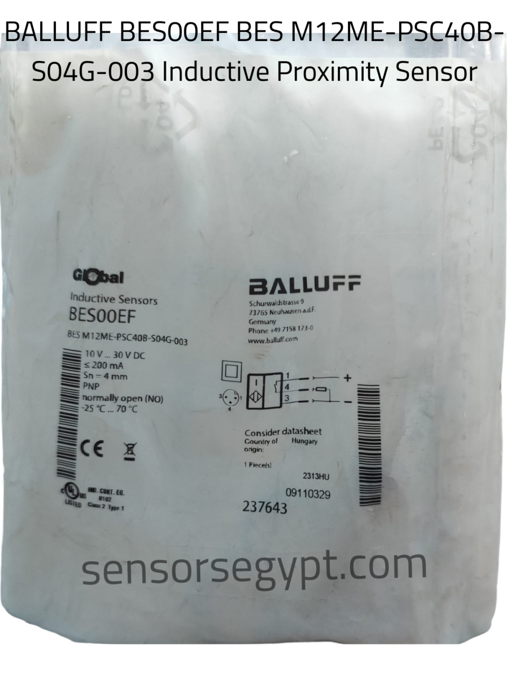 BALLUFF BES00EF BES M12ME-PSC40B-S04G-003 Inductive Proximity Sensor
