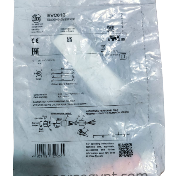 ifm EVC810 Field-Wireable M12 Female Connector