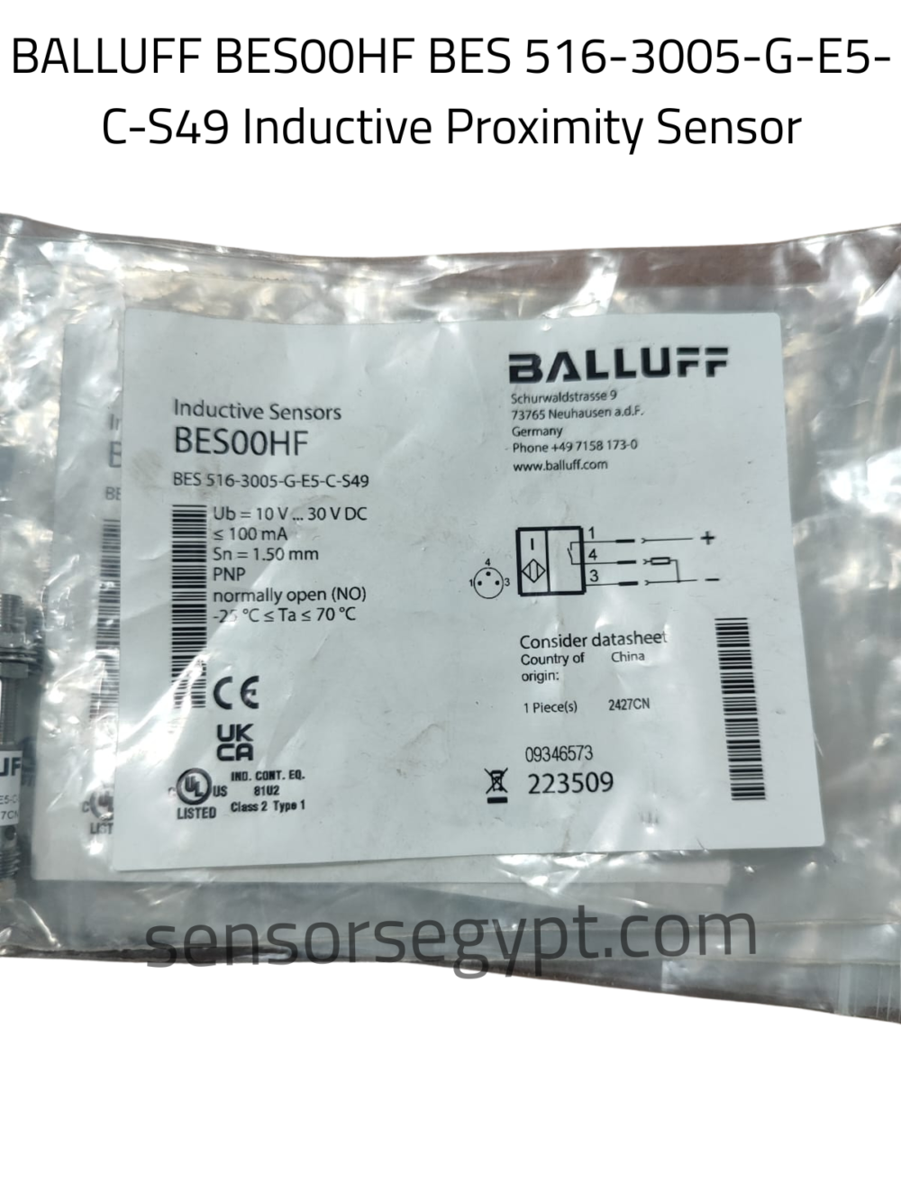 BALLUFF BES00HF BES 516-3005-G-E5-C-S49 Inductive Proximity Sensor