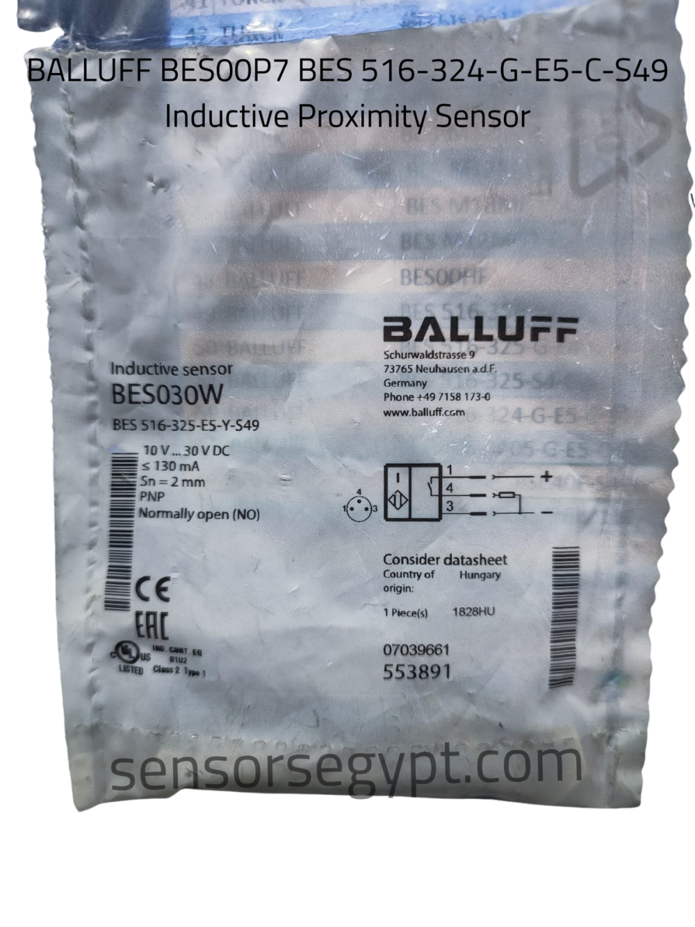 BALLUFF BES00P7 BES 516-324-G-E5-C-S49 Inductive Proximity Sensor