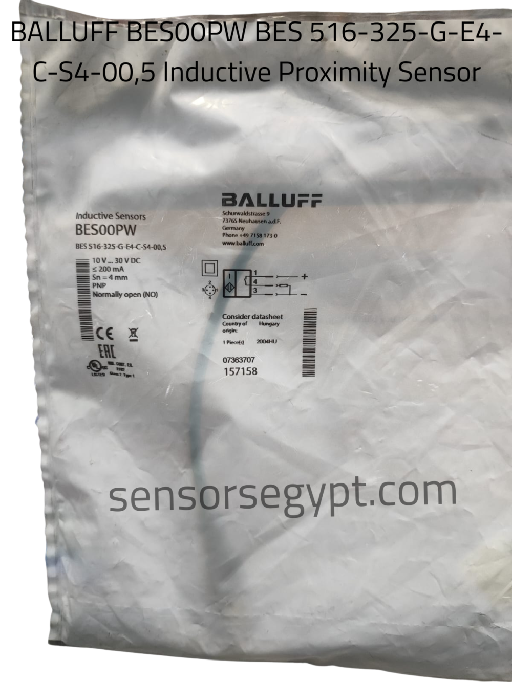 BALLUFF BES00PW BES 516-325-G-E4-C-S4-00,5 Inductive Proximity Sensor