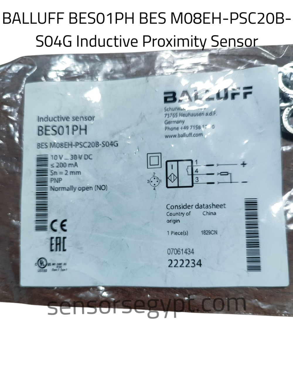 BALLUFF BES01PH BES M08EH-PSC20B-S04G Inductive Proximity Sensor