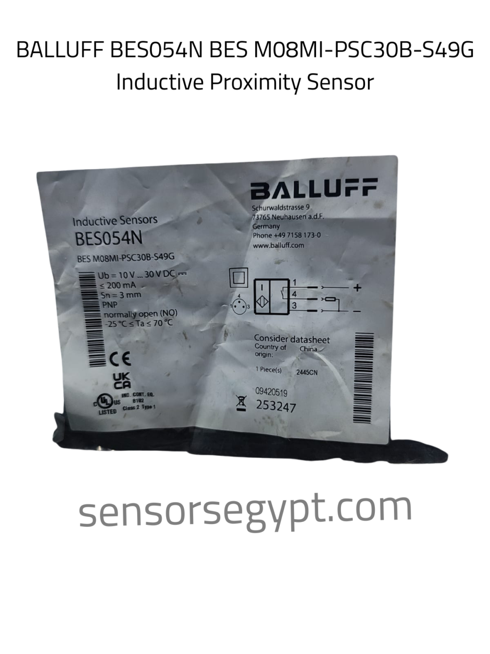 BALLUFF BES054N BES M08MI-PSC30B-S49G Inductive Proximity Sensor - Image 2