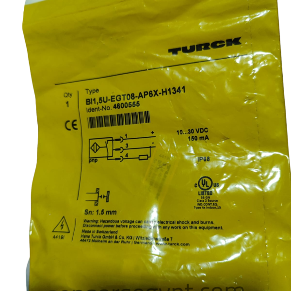 TURCK BI1,5U-EGT08-AP6X-H1341 Inductive Sensor TURCK BI1,5U-EGT08-AP6X-H1341 Inductive Sensor