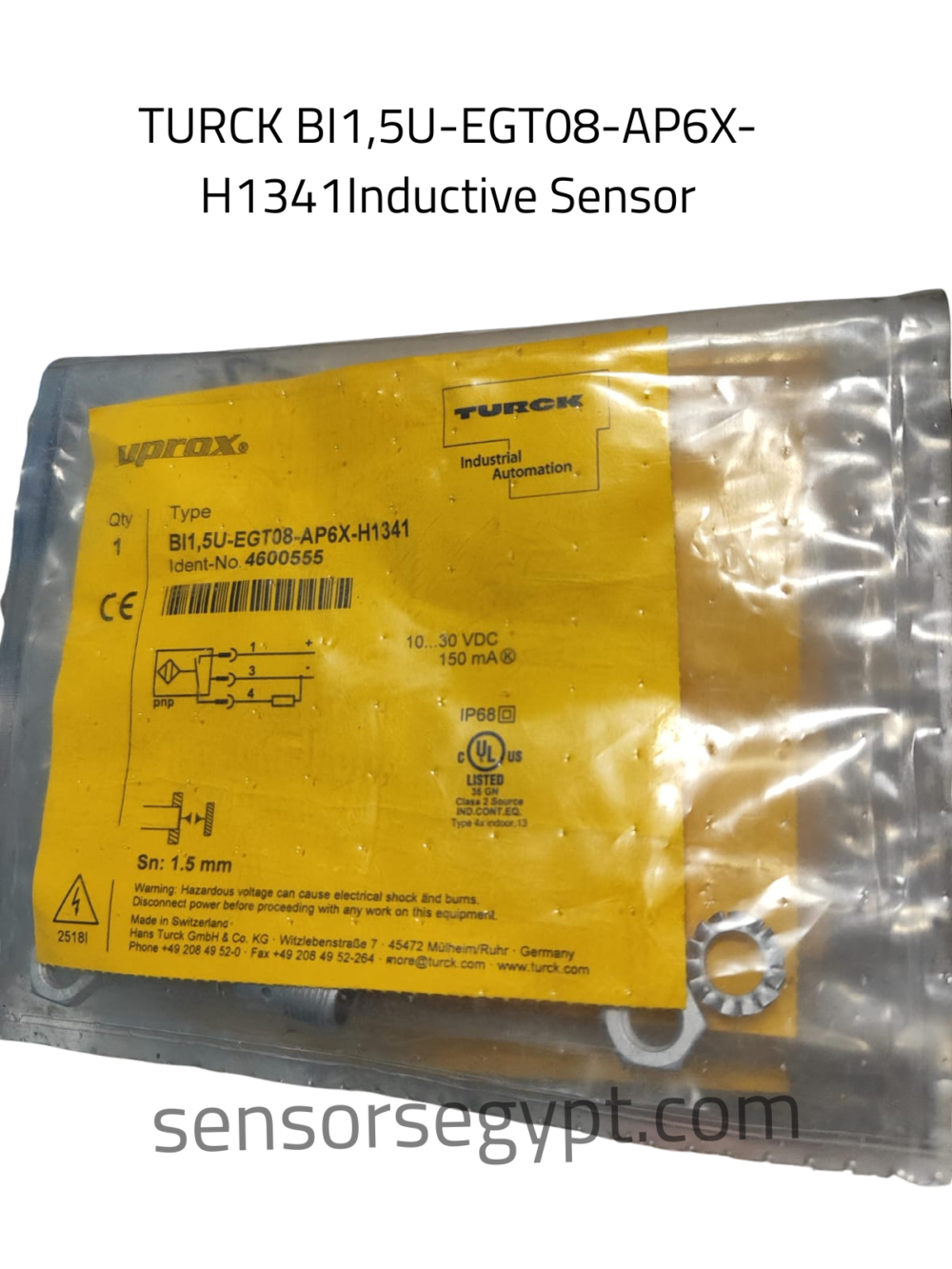 TURCK BI1,5U-EGT08-AP6X-H1341Inductive Sensor TURCK BI1,5U-EGT08-AP6X-H1341Inductive Sensor