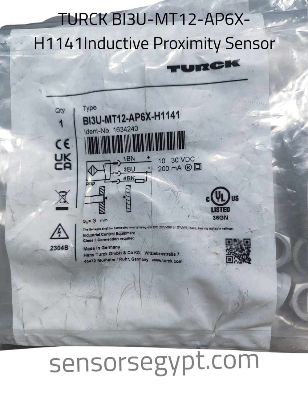 TURCK BI3U-MT12-AP6X-H1141Inductive Proximity Sensor