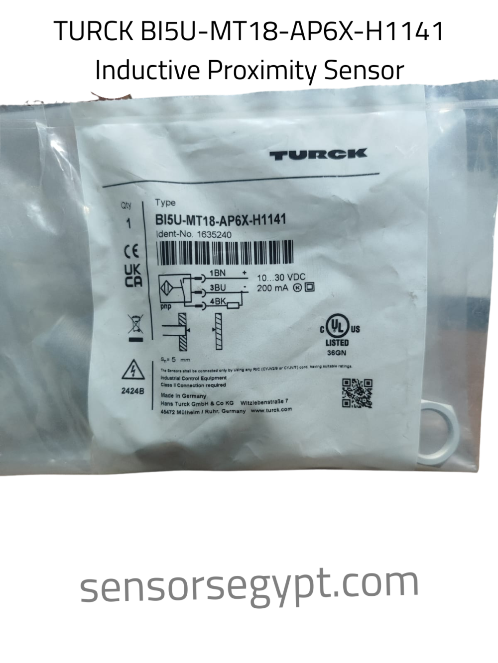TURCK BI5U-MT18-AP6X-H1141 Inductive Proximity Sensor