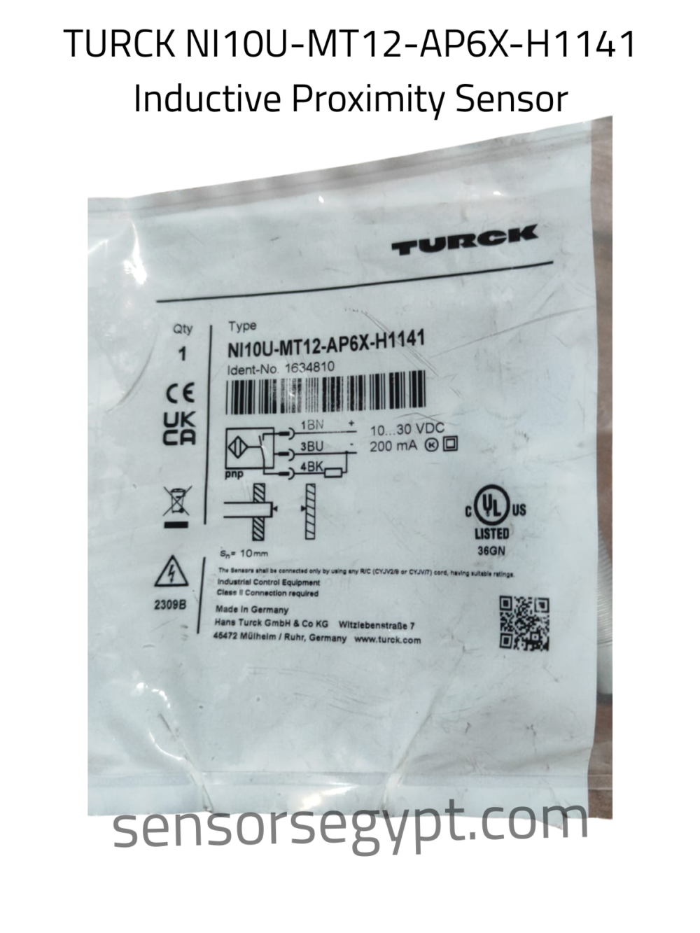 TURCK NI10U-MT12-AP6X-H1141 Inductive Proximity Sensor