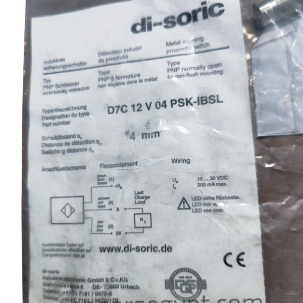 di-soric D7C 12 V 04 PSK-IBSL Proximity Switch