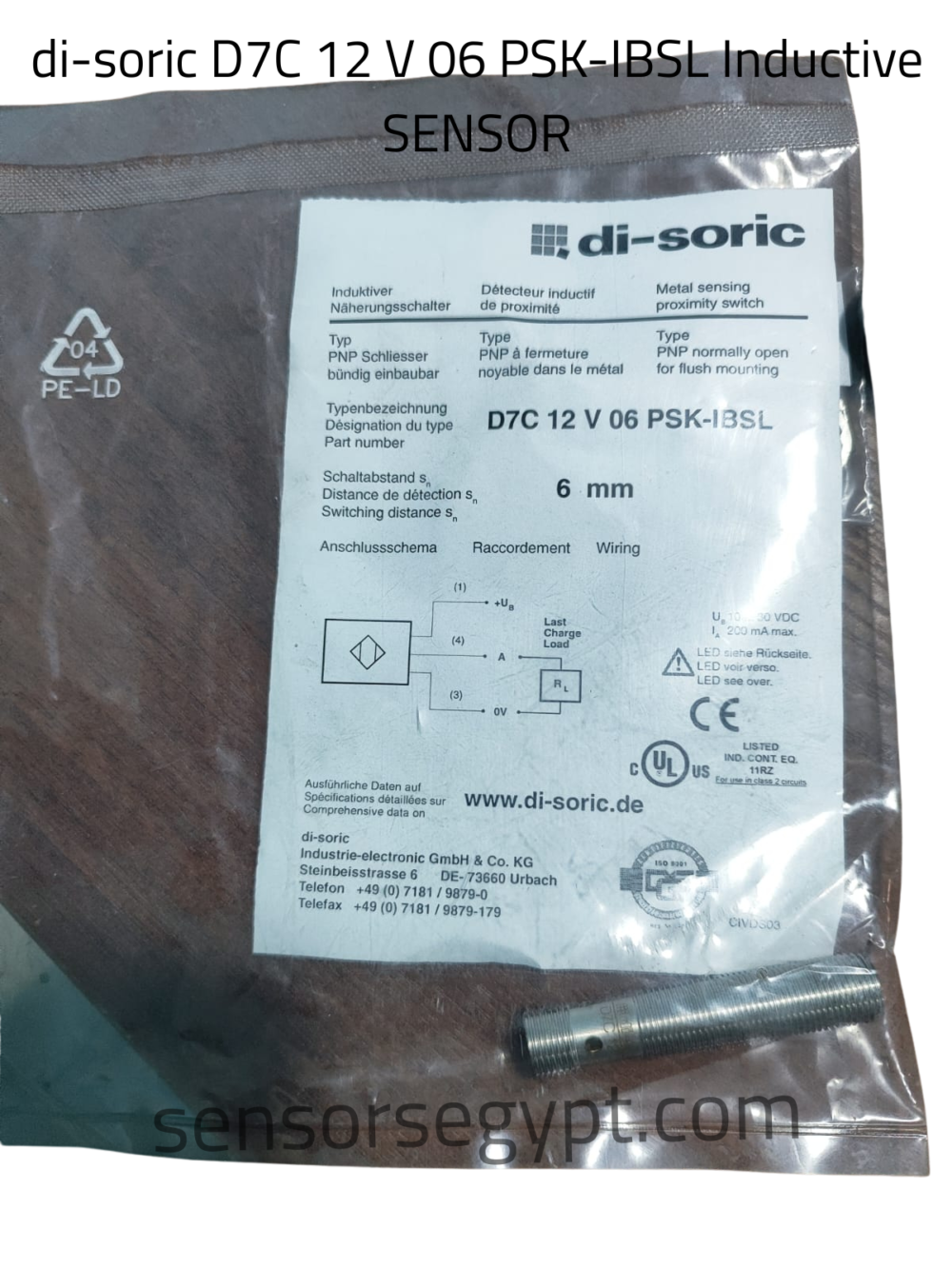 di-soric D7C 12 V 06 PSK-IBSL Inductive SENSOR
