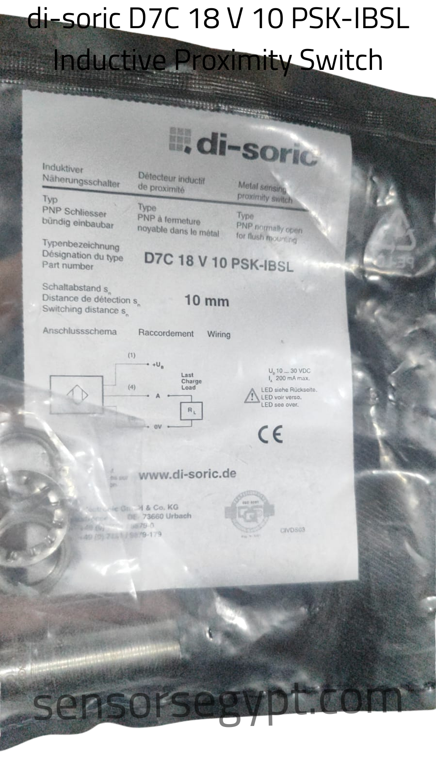di-soric D7C 18 V 10 PSK-IBSL Inductive Proximity Switch